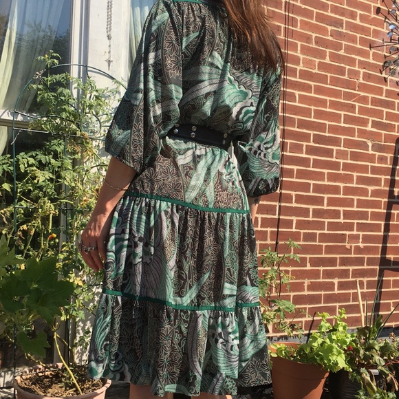 Vtg 60-70s Gunne Sax Japanese Motif FEATHER 420 Leaf Keyhole Custom Stylist’s - Picture 9 of 15